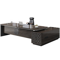 Bureau de direction moderne en bois LBZ-47 - Bureau de luxe pour PDG avec design modulaire et processus de finition des bords complet