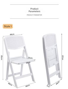 Chaise pliante Napoléon en résine blanche pour mariage, événementiel et fête, vente en gros directe usine - Product Image 2