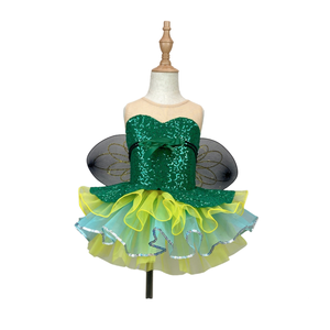 Disfraz <span class=keywords><strong>de</strong></span> Baile Latino para Niñas Pequeñas, Tutú Esponjoso con Diseño <span class=keywords><strong>de</strong></span> Insecto Luciérnaga, Falda <span class=keywords><strong>de</strong></span> Baile <span class=keywords><strong>de</strong></span> Spandex/Nailon - Product Image 5