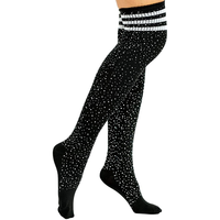 Femmes longues sur le genou chaussettes hautes Sexy Sparkle strass bas paillettes chaussettes