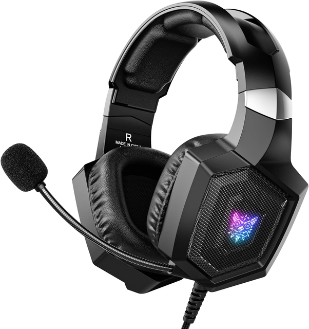 Original Factory ONIKUMA K8 Wired Stereo Gaming Headphones With Mic RGB Lights Noise Reduction Over-Ear and Wired 3.5mm Jack
