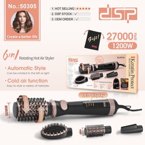 Dsp Professional Hair Styler <b>Ceramic</b> Brush 3 Speeds Fast Heating Straightening And Curling Household Use - Product Image 5