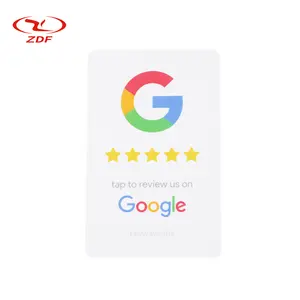 Silone Customized Printing Google Reviews Card PVC Smart NFC RFID Ntag213 215 216 Chip NFC Google Play Gift Card