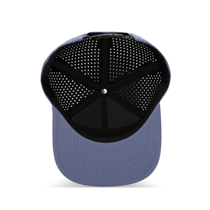 Sombrero de golf de gimnasio de poliéster de 7 paneles personalizado, gorra Snapback de rendimiento perforada cortada con láser, gorra Snapback impermeable - Product Image 6