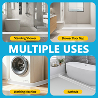 Barrera de Silicona TPE Flexible y Suave para Contención de Agua, Fácil de Instalar, para Ducha y Baño, Protector Adhesivo