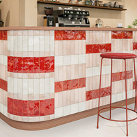 Comptoir de bar en carreaux Zellige personnalisés, comptoir en carreaux faits à la main pour café, pâtisserie, restaurant de petit-déjeuner