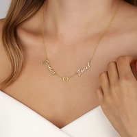 Collier personnalisé avec pendentif plaque nominative en or 18 carats ou argent plaqué, unisexe, OEM