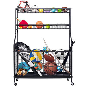 Оптовая продажа с фабрики, профессиональная тележка с колесиком для хранения баскетбола, волейбола, футбола, регби, йоги, медицинских мячей - Product Image 1