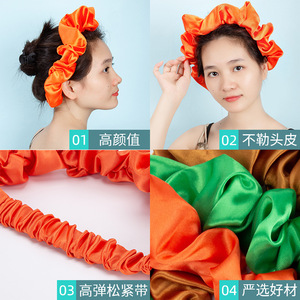 ที่คาดผมยางยืดแบบกว้างผ้าซาติน 39.5 ซม. สีพื้น สำหรับใช้ในชีวิตประจำวัน - Product Image 4