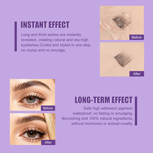 Private Label Vegan Bio INS Style Schwarzes Wimpernverlängerungs-Serum Make-up Natürliches Volumen Wasserfest FEG 3D Faser Wimperntusche - Product Image 6