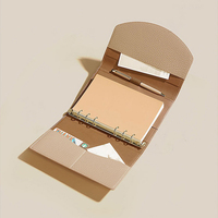 Carnet promotionnel éducatif en cuir Crazy Horse A4, classeur à 4 anneaux rechargeable, 200 pages, avec pochette zippée et intercalaires