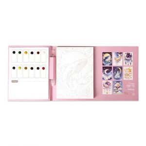 Livre de dessin portable anti-stress pour adultes, à colorier, avec pages triple-pli en gouache et aquarelle, et notes autocollantes - Product Image 5