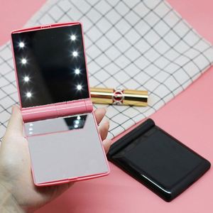 Fashion Portable Makeup Mirror Led Rechargeable Travel Vanity Mirror Cosmetic Hand Folding Compact Pocket Mirror - Product Image 6