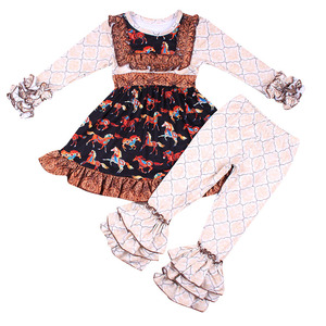 Niños Niñas otoño ropa falda top glaseado pantalones traje venta al por mayor 2PCS trajes de moda conjunto de ropa Casual 0-24M - Product Image 1