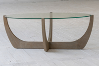 Nouvelle conception Wabi Sabi, table basse en chêne et verre, ensemble de table à manger, table basse antique, meubles bohèmes
