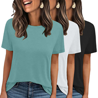 Camisetas Básicas Holgadas y Transpirables para Mujer, Tops de Verano de Manga Corta, Ropa Casual para Vacaciones