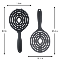 Peigne de Massage mat rond à Logo personnalisé, brosse démêlante pour les cheveux, poils de sanglier, imperméable à l'air, outil de coiffure