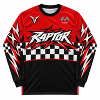 Jersey BMX MTB Grafis Vintage OEM Biru Hitam Kotak-kotak Sublimasi Cetak Logo Nama Acara Bahan Mesh untuk Sepeda Gunung dan Dirt Bike