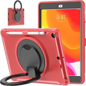 מלא גוף הגנת טבעת מחזיק tablet case עבור ipad 10.9 עט מחזיק kickstand מקרה עבור ipad 10.2 9.7 12.9 מיני 123456