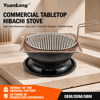 Barbecue coréen en pot de terre cuite avec grille en maille commerciale pour la cuisson en restaurant