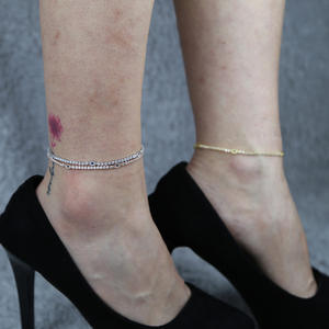 Nueva Cadena de tenis de <span class=keywords><strong>tobillera</strong></span> de circón para mujer, completamente pavimentada con diamantes de imitación, joyería de moda para mercados europeos y americanos - Product Image 3