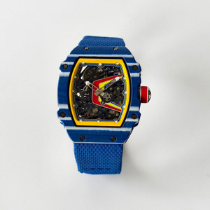 Men's <b>Skeletonized</b> Carbon Fiber Mechanical <b>Watch</b>, Ultra-Lightweight and Ultra-Thin Sport Design <b>Automatic</b> <b>Watch</b> - Product Image 1