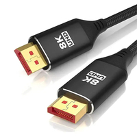 Câble DP vers DP 8K UHD, gaine ABS 1.4V 4K, gaine en PVC pour haut-parleur et lecteur DVD