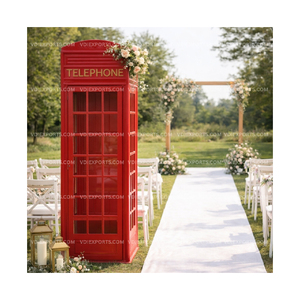 Cabina Telefónica Inglesa Vintage de Lujo, Decoración Floral para Eventos, Estructura para Fotos en Jardines, Bodas y Eventos Destinarios - Product Image 1