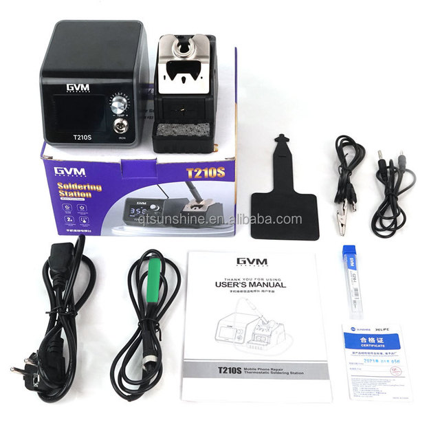 QTS GVM T210S Mobile Phones Repair Soldering Station Soldering Iron Tip Black Motherboard Chip Soldering Iron