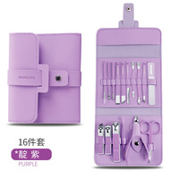 Acier inoxydable coupe-ongles 16 ensembles de oreille creuser coupe-ongles réglé peau morte pince pédicure couteau ongles outils