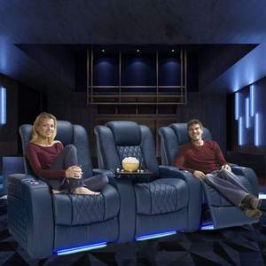 Fauteuil Inclinable <span class=keywords><strong>Électrique</strong></span> de Massage Relaxant, <span class=keywords><strong>Canapé</strong></span> de Salon ou de Cinéma Fonctionnel en Cuir Véritable, Style Nordique Moderne - Product Image 2