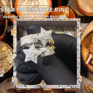 Drop Shipping Retail Price <b>925</b> <b>Silver</b> Elegant Style Hip Hop Women Female Moissanite Baguette Band Engagement Rhodium Plated <b>Ring</b> - Product Image 2