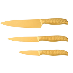 Ensemble de <span class=keywords><strong>couteaux</strong></span> de <span class=keywords><strong>cuisine</strong></span> <span class=keywords><strong>3</strong></span> pièces couleur or, entièrement en acier inoxydable couleur cuivre - Product Image 4