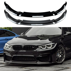 Amp-Z Front Lip <b>Splitter</b> For Bmw M3 M4 F80 F82 F83 2015-2020 Piano Black Carbon Fiber Texture Polished Finish - Product Image 5