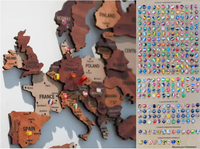Mapa del Mundo de Madera 3D Personalizado, Decoración de Pared Multicapa, Regalo para el Hogar, la Oficina y Viajes