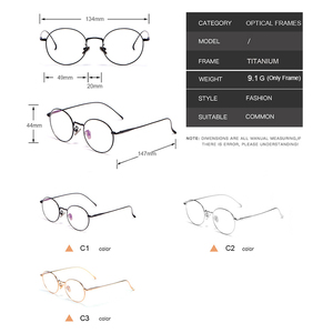 PG0288 Kính Mắt Tròn Cổ Điển Kính Mắt Titan Bộ Nhớ Chất Lượng - Product Image 6