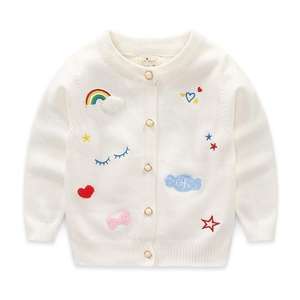 Suéter Cárdigan con Diseño de Cuello a Rayas para Niñas - Product Image 1