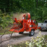 Broyeur de bois autopropulsé, capacité de 12 pouces, broyeur à tambour industriel avec décharge à 360 degrés
