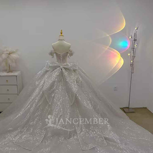 Glittery Sequins <b>Puffy</b> Ball Gown <b>Wedding</b> <b>Dress</b> for Church <b>Weddings</b> Strapless Sweetheart Neck Bridal <b>Dress</b> Lsjj60 - Product Image 5