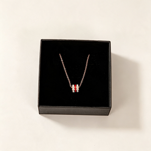 Caja de Regalo de Joyería de Cartón de Lujo de Alta Calidad con Logotipo Personalizado, para Anillos y Collares, con Textura Bronceada - Product Image 2