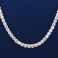 Collier tennis 24 pouces 3 mm en argent sterling 925, chaînes de luxe à diamants taillés, bijoux pour usage quotidien, fiançailles, mariage, fête, cadeau
