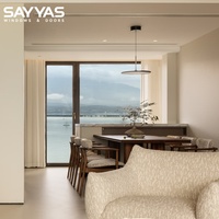 Fenêtre en plastique recouvert d'aluminium SAYYAS V-HB115w-IW avec double vitrage, revêtement Low-E, profil à rupture de pont thermique et haute résistance au vent