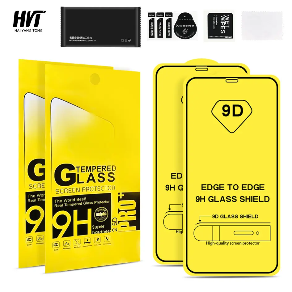 Hohe Qualität 0,33mm 9D 9H gehärtetes Glas für Iphone 15 14 13 12 11 Displays chutz folie