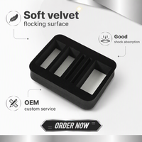 Insert en EVA floqué usiné CNC, surface en velours doux, doublure en mousse EVA pour l'emballage d'outils de précision