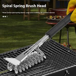 Brosse de nettoyage en acier inoxydable pour cuisine, outils de nettoyage transfrontaliers, décontamination du fond des casseroles, accessoires pour grillades et barbecue - Product Image 4