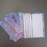 Meilleure vente Inserts d'organisateur de budget pour classeur à feuilles mobiles Planificateur de budget Trackers Feuille de suivi d'économie d'argent Feuille de suivi A6