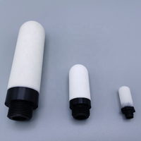 Peredam Resin padat plastik abu-abu putih 1/8 1/4 3/8 1/2 3/4 1 inci benang laki-laki untuk peredam bising