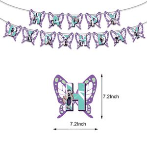 Décorations de fête d'anniversaire <span class=keywords><strong>Demon</strong></span> <span class=keywords><strong>Slayer</strong></span> Kochou Shinobu, ballons, fournitures de fête Kimetsu no Yaiba, <span class=keywords><strong>bannière</strong></span>, décoration de gâteau d'anime X4195 - Product Image 3