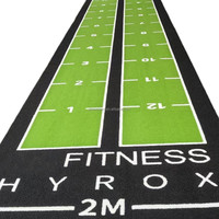 Schwarzer Sprint-Track Fitness Kunstrasen-Teppichbelag Langlebiger Hyrox-Rasen mit Individuellem Logo Schlittenrasen 2m x 16,1m / 4m x 16,1m