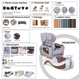 เก้าอี้สปาและบำบัดด้วยละอองน้ำแบบกำหนดโลโก้ OEM รุ่น M0930+F112 - Product Image 2